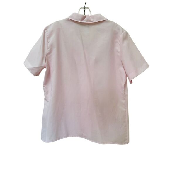 Classic Fashions women’s M vintage pastel baby pink button up blouse retro waitr - Picture 3 of 6